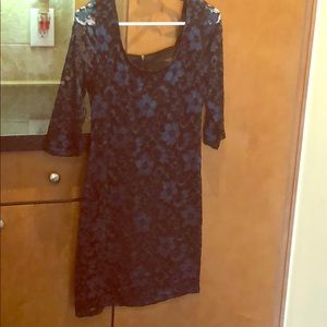 Lace blue and black dress